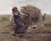 Julien  Dupre The Hay Gatherer France oil painting artist
